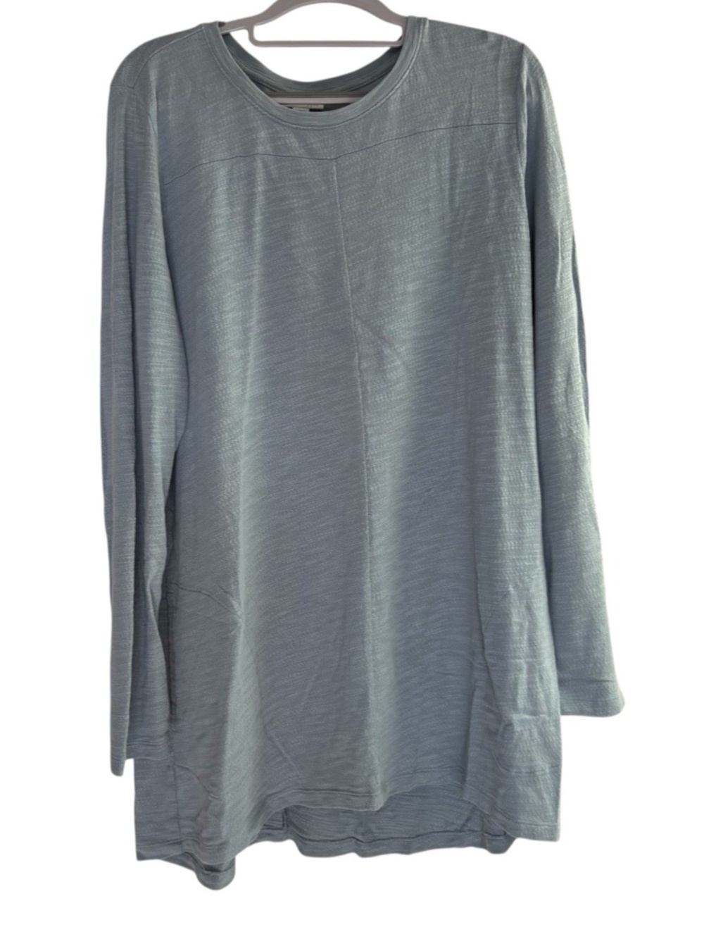 J.Jill Slub Knit Green Long Sleeve Tunic Top LARGE Soft Cotton w/Pockets